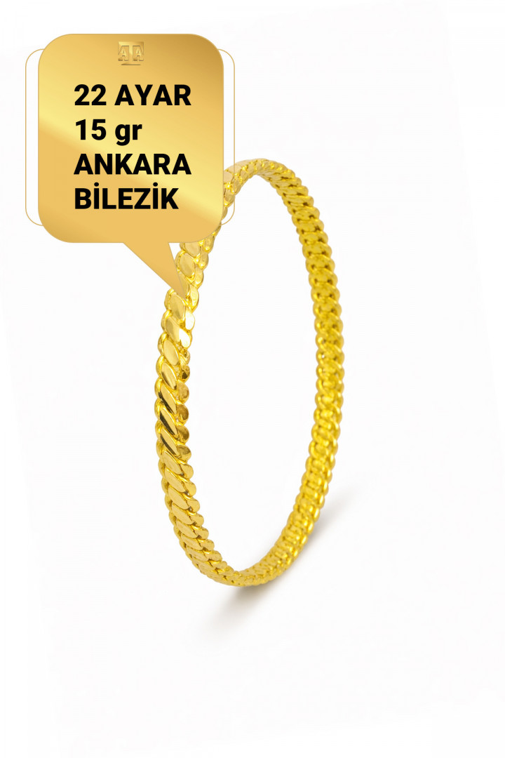 22 Ayar 15 gr Ankara Bilezik