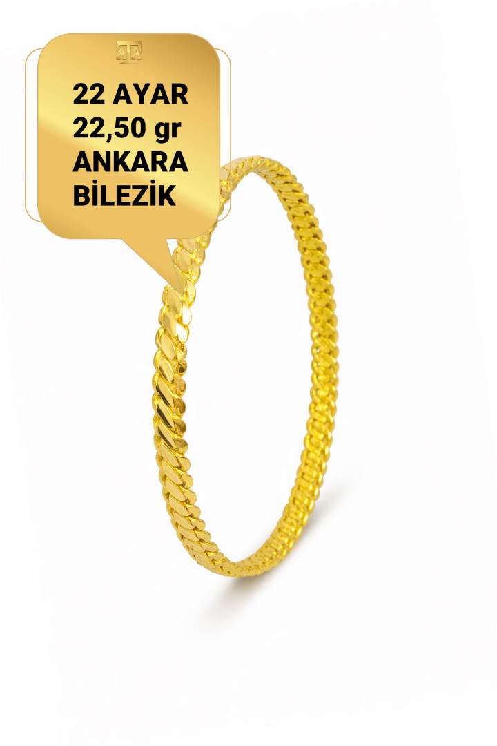 22 Ayar 22,50 gr Ankara Bilezik