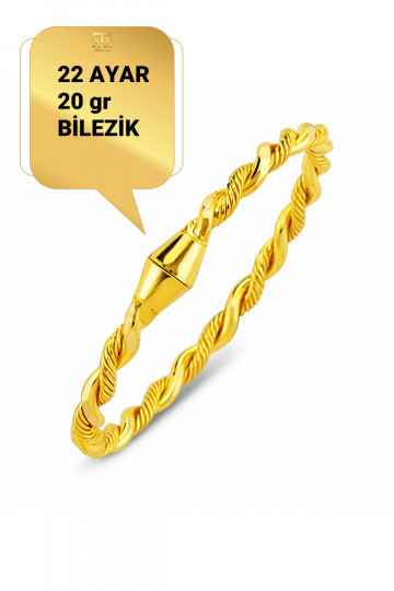 22 Ayar 20 gr Kilitli Burma Bilezik