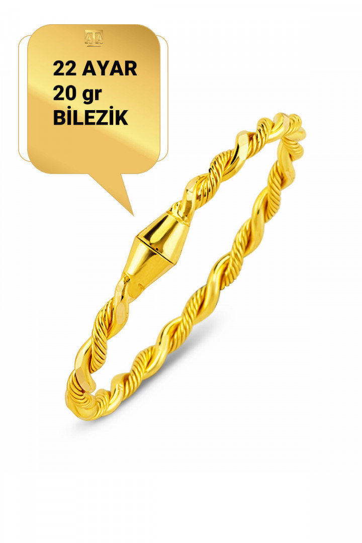 22 Ayar 20 gr Kilitli Burma Bilezik
