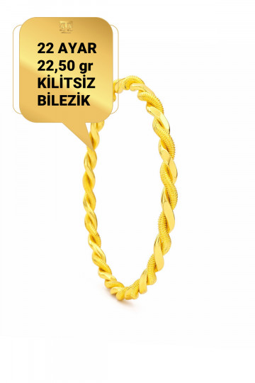 22 Ayar 22,50 gr Kilitsiz Paftalı Burma Bilezik
